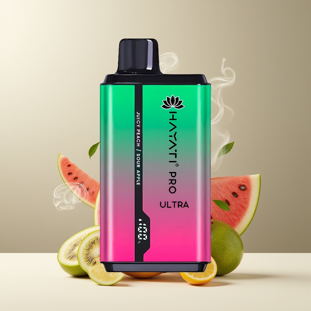 Hayati Pro Ultra 15000+ Puffs 850mAh 2 12ml 2 49 Smaker grossister Sverige Vandmelon Kiwi Passionsfrugt