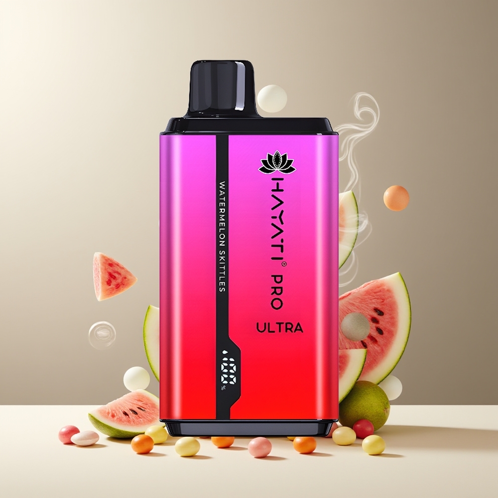 Hayati Pro Ultra 15000+ Puffs 850mAh 2 12ml 2 49 Smaker grossister Sverige Vandmelon Skittles