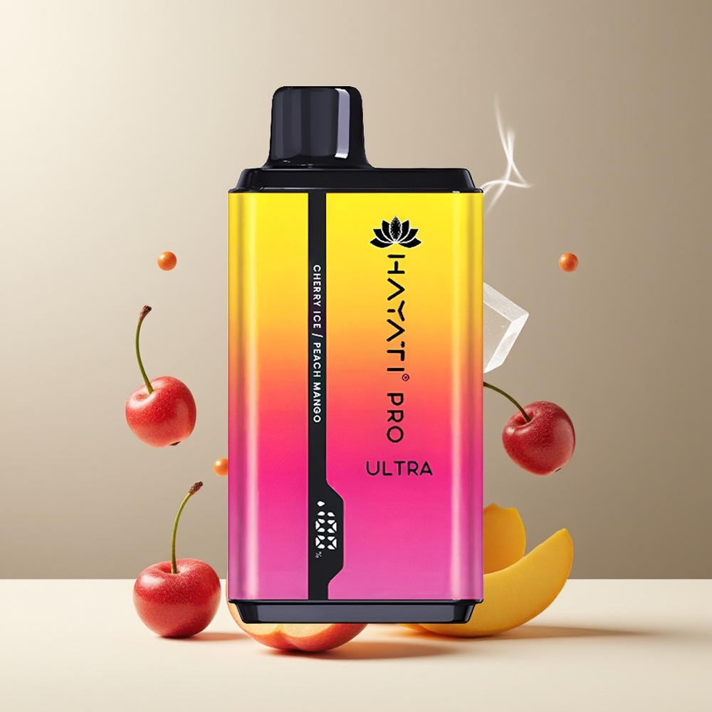 Hayati Pro Ultra 15000 Puffs 850mAh 2 12ml 2 49 smaker grossister Sverige Kirsebær Is Fersken Mango