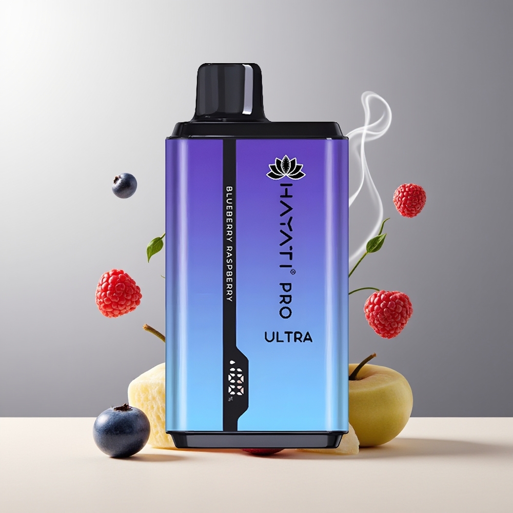 Hayati Pro Ultra 15000 Puffs Grossister Sverige – 850mAh Batteri 2 12ml E-Vätska 2 Nikotin 49 Smaker Blåbær Hindbær