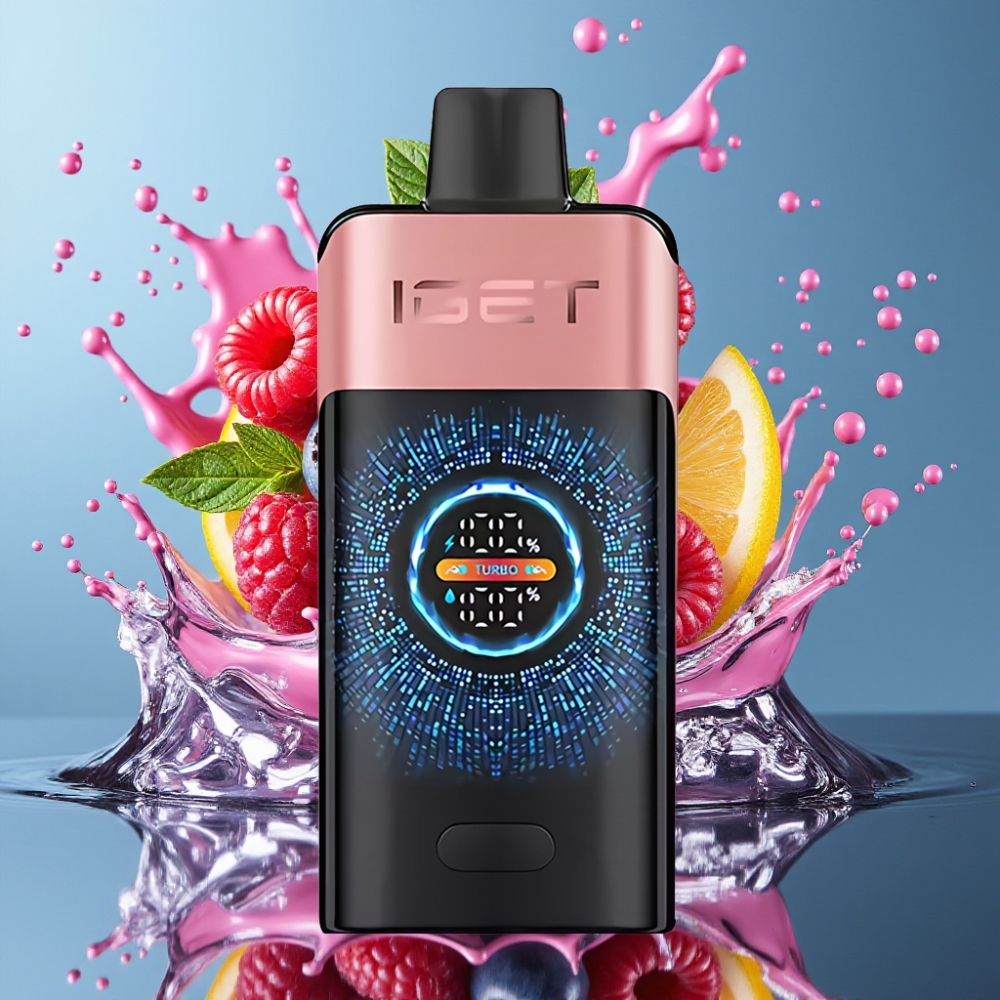 IGET ONE 12000 Puffs Engångsvape Grossister Sverige - 2700 mAh 06 ohm Dual Mesh Coil Större Böjd Färgskärm