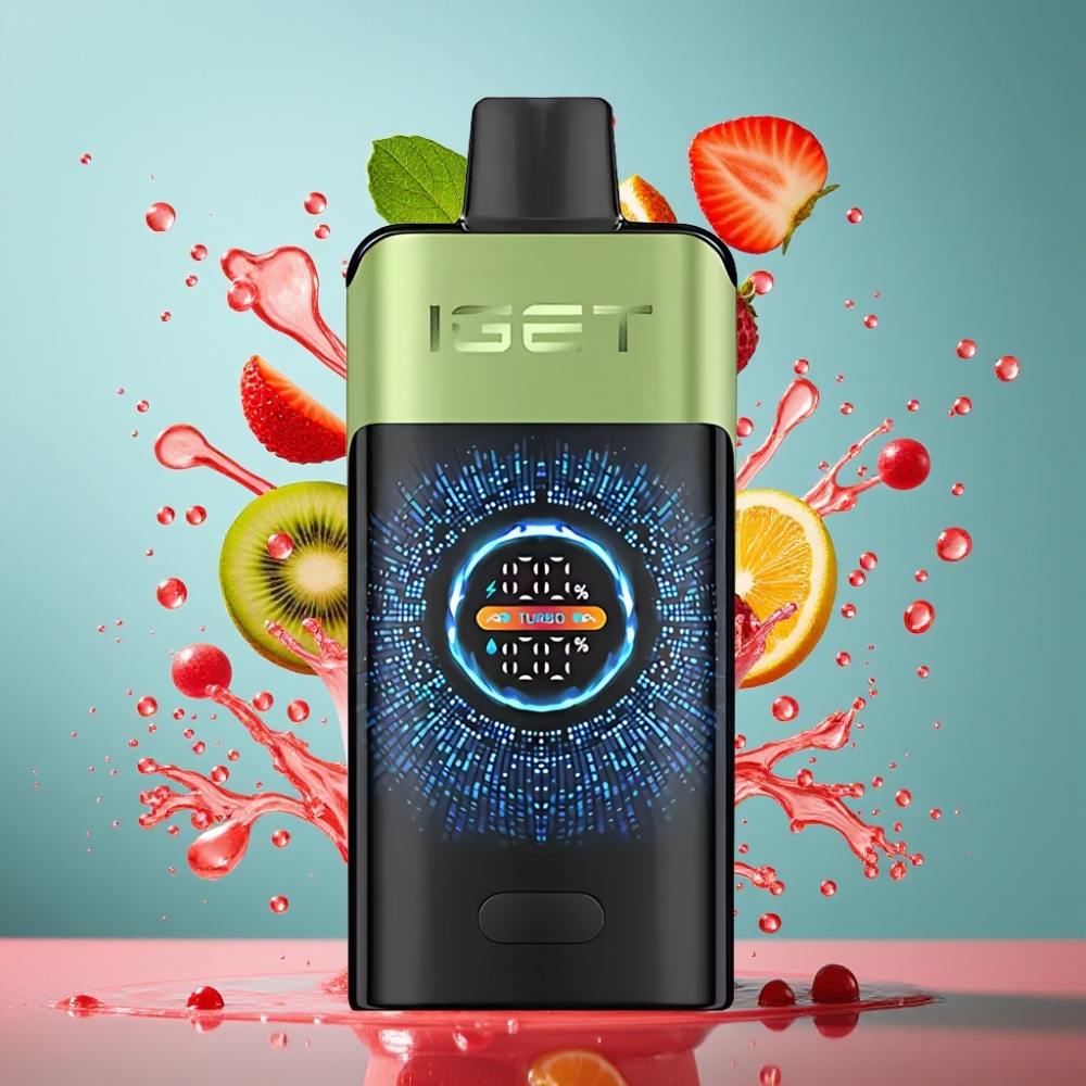 IGET ONE 12000 Puffs Engångsvape Grossister Sverige – 2700 mAh 06 ohm Dual Mesh Coil Stor Böjd Färgskärm