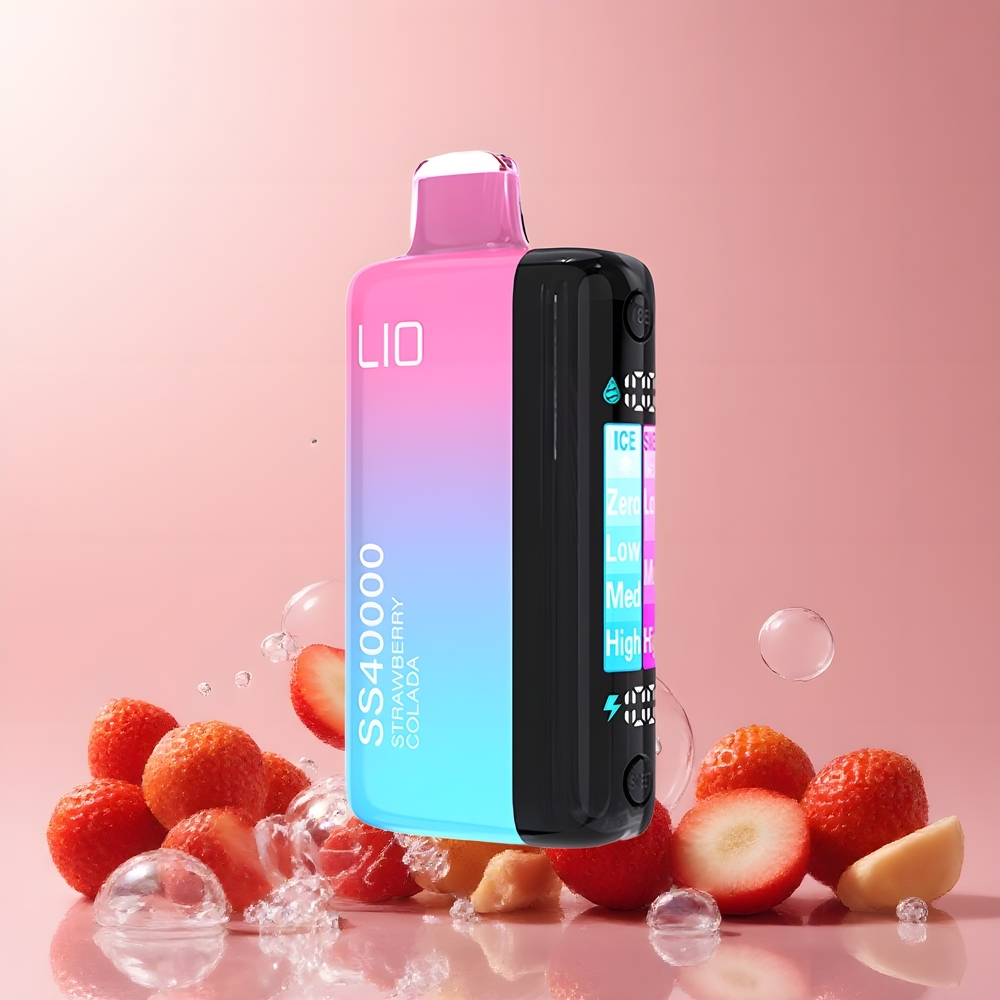 IJOY LIO SS40000 Disposable Vape 40000 puff 22ML 1100 mAh TYPE-C grossister Sverige Jordgubbscolada