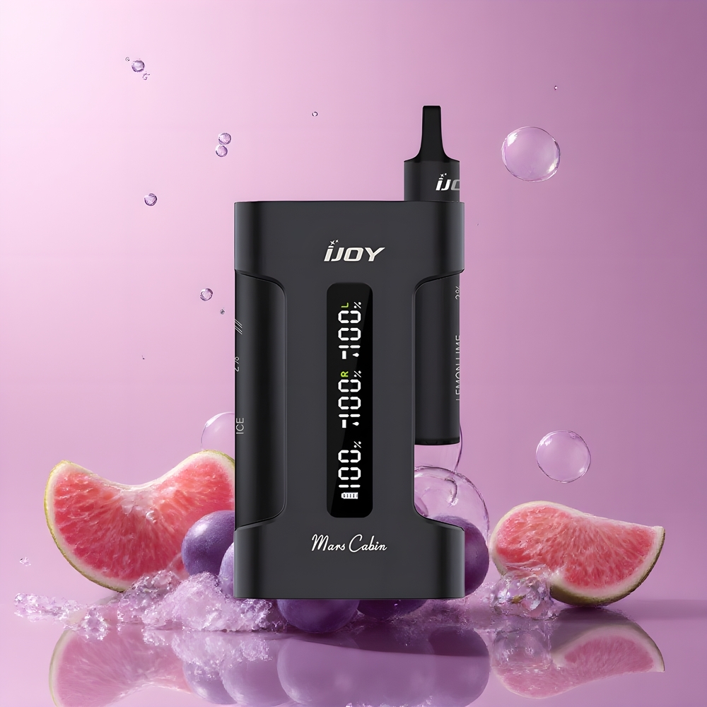 IJOY Mars Cabin 6000 Puffs Disposable Vape Grossister Sverige – 6000 Puffs 102W 10 Ohm Mesh Coil 1000mAh Laddningsfodral Type-C