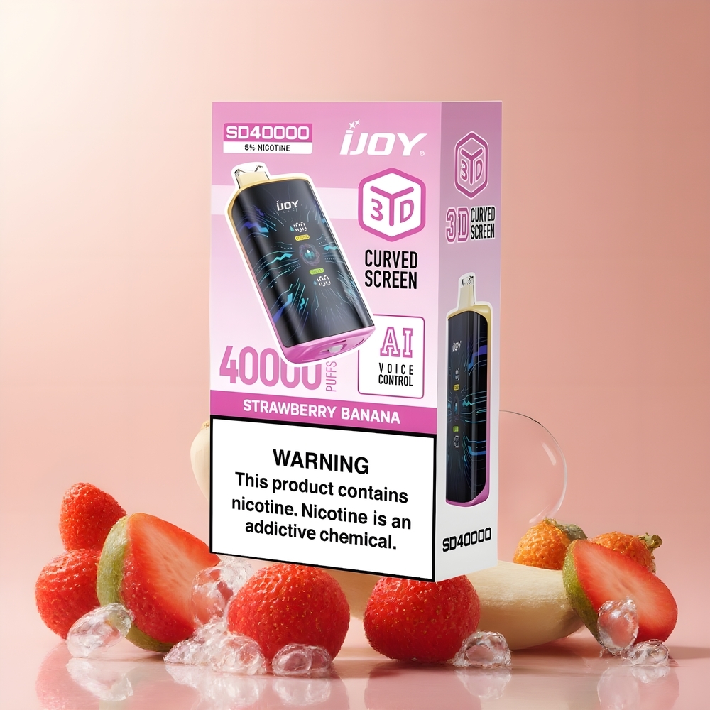 IJOY SD 40000 Puffs 20ML 5 Nikotin Justerbar Luftflöde  Effekt grossister Sverige Jordgubbs-banan