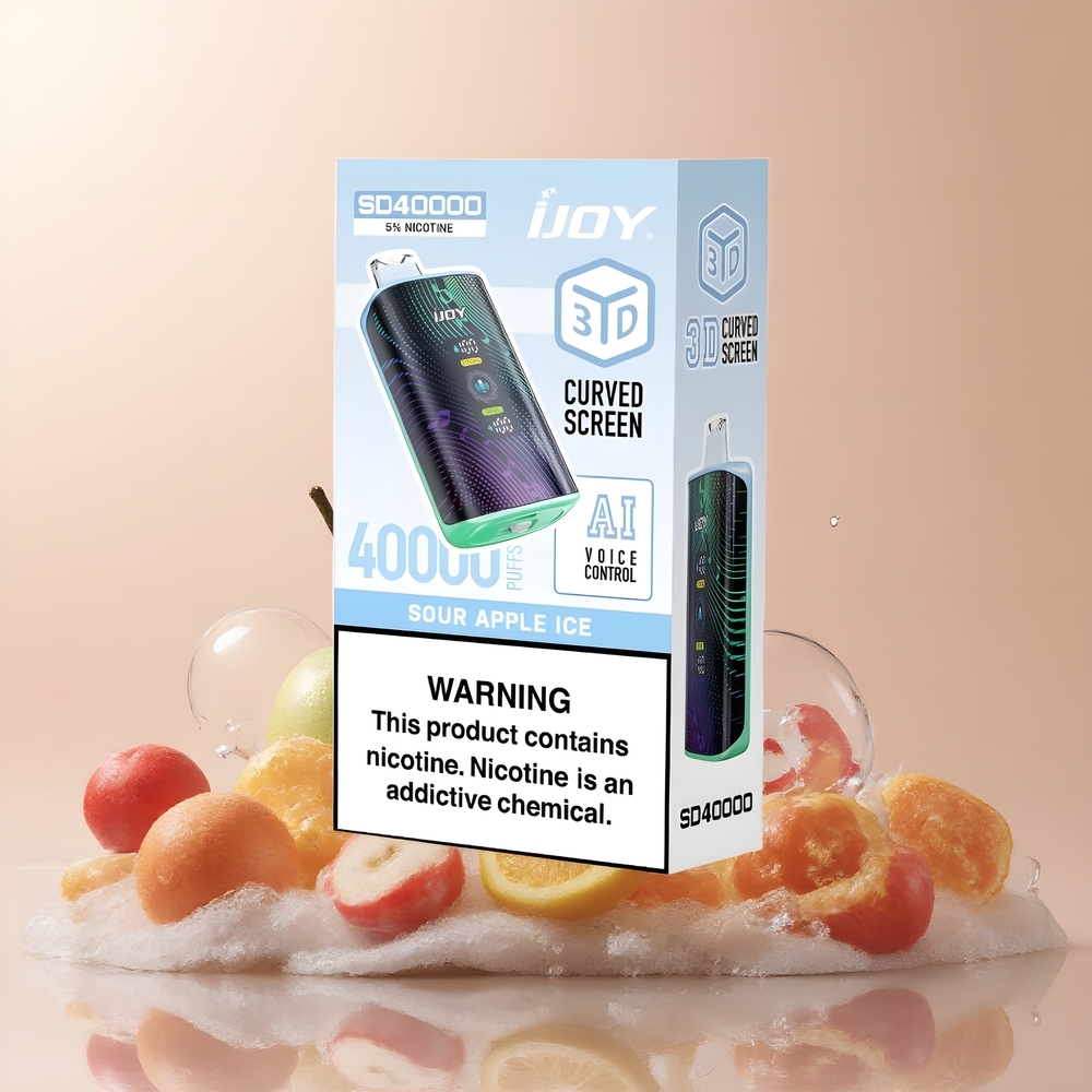 IJOY SD 40000 Puffs 20ML 5 Nikotin Justerbar Luftflöde  Effekt grossister Sverige Sour Apple-is