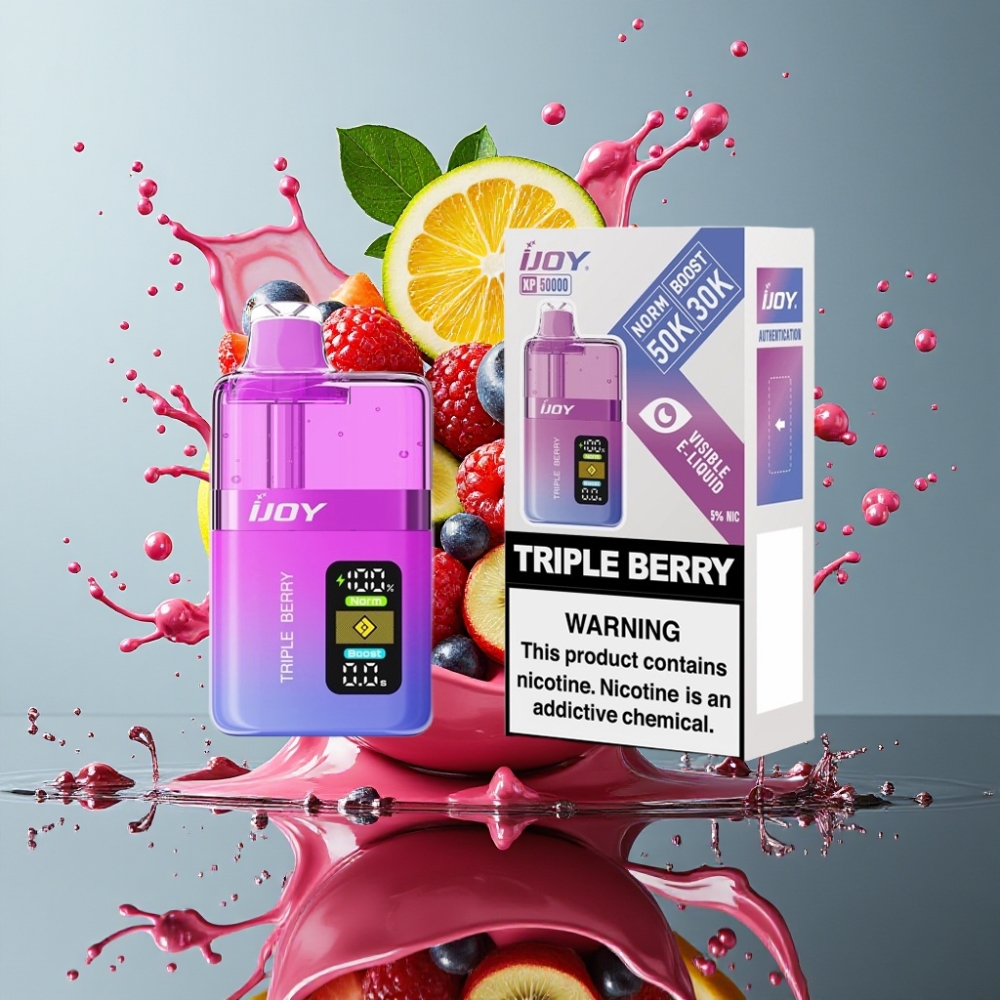 IJOY XP50000 Engångsvape Grossister Sverige – 50000 Puffs 50mg/ml Nikotin 1000 mAh Typ-C-laddning Justerbar Luftflöde Trippelbär