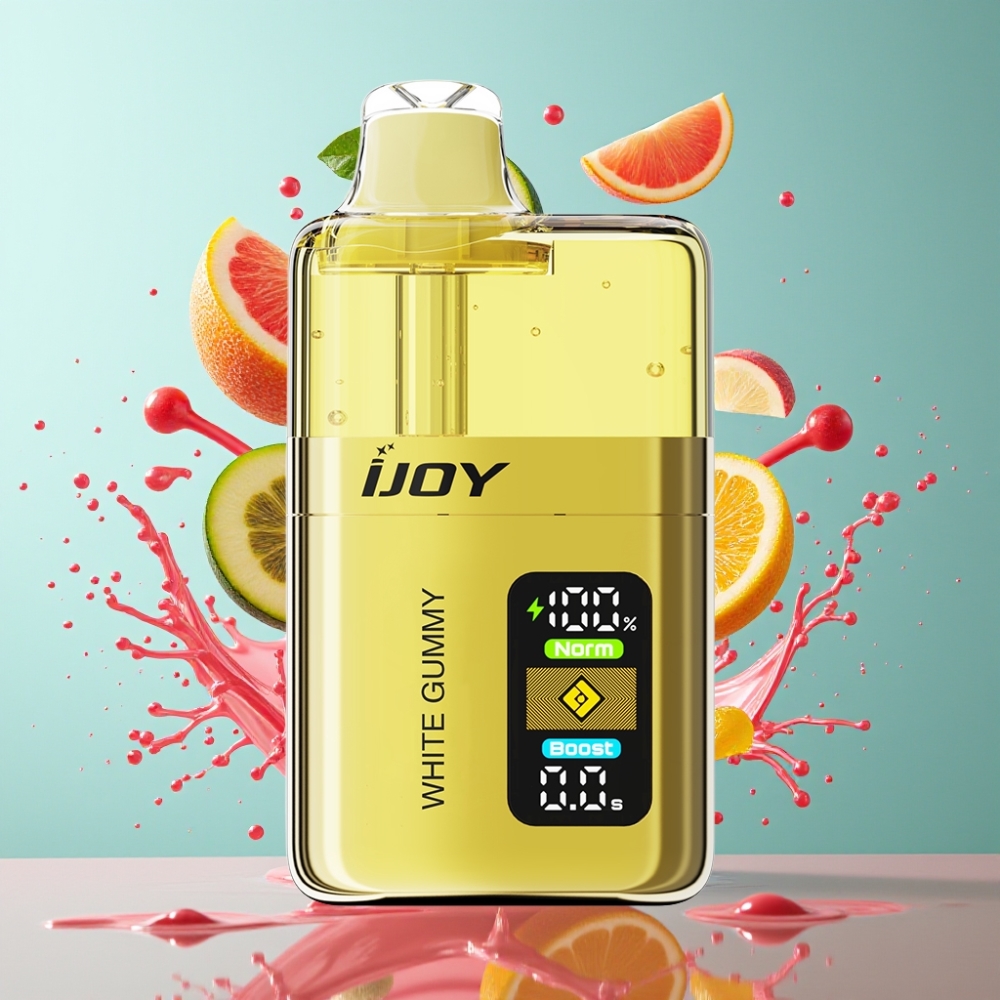 IJOY XP50000 Engångsvape Grossister Sverige – 50000 Puffs 50mg/ml Nikotin 1000 mAh Typ-C-laddning Justerbar Luftflöde Vit gummi