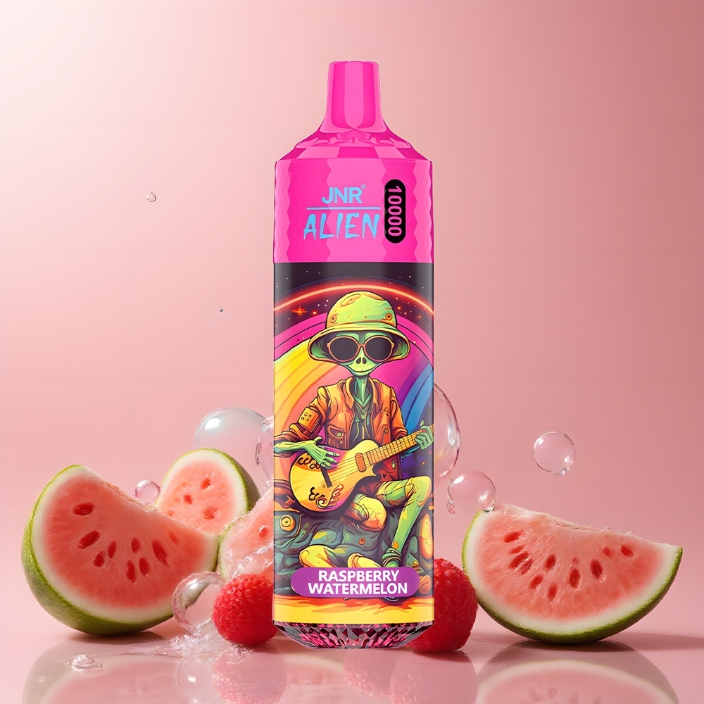 JNR Alien 10000 Puffs Grossister Sverige – 850mAh Batteri 20ml E-vätska RGB-belysning Sportig Design Hallon-vattenmelon