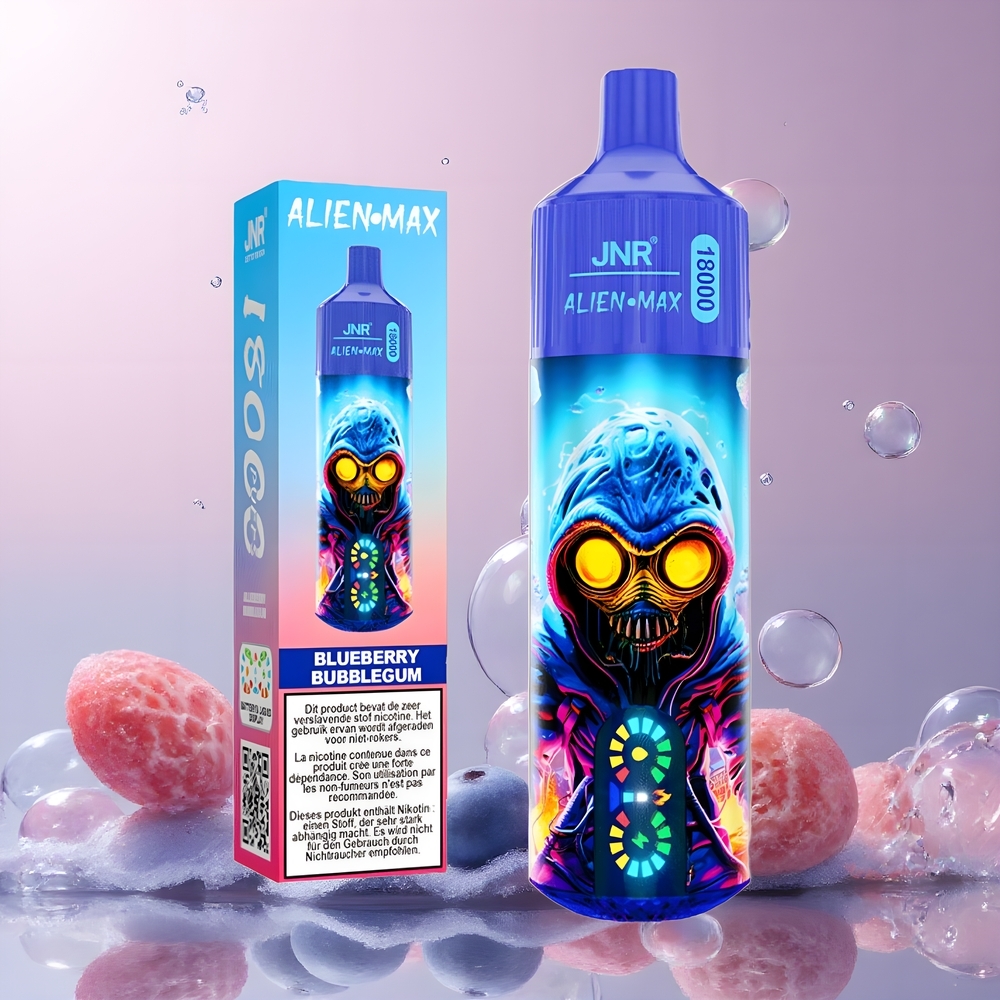 JNR Alien Max 18000 Puffs Grossister Sverige – Smart LED Display Dual Mesh Coil 20 Smaker 850mAh Batteri 28ml E-vätska Type-C Snabbladdning