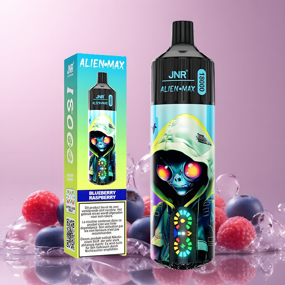 JNR Alien Max 18000 Puffs grossister Sverige med Smart LED Display Dual Mesh Coil 20 smaker 850mAh  Type-C Laddning