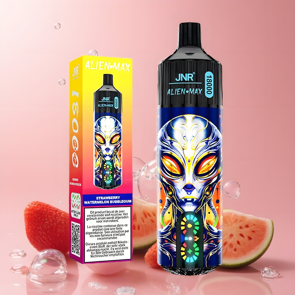 JNR Alien Max 18000 Puffs grossister Sverige med Smart LED-display Dual Mesh Coil  Dual Core 20 smaker 850mAh batteri