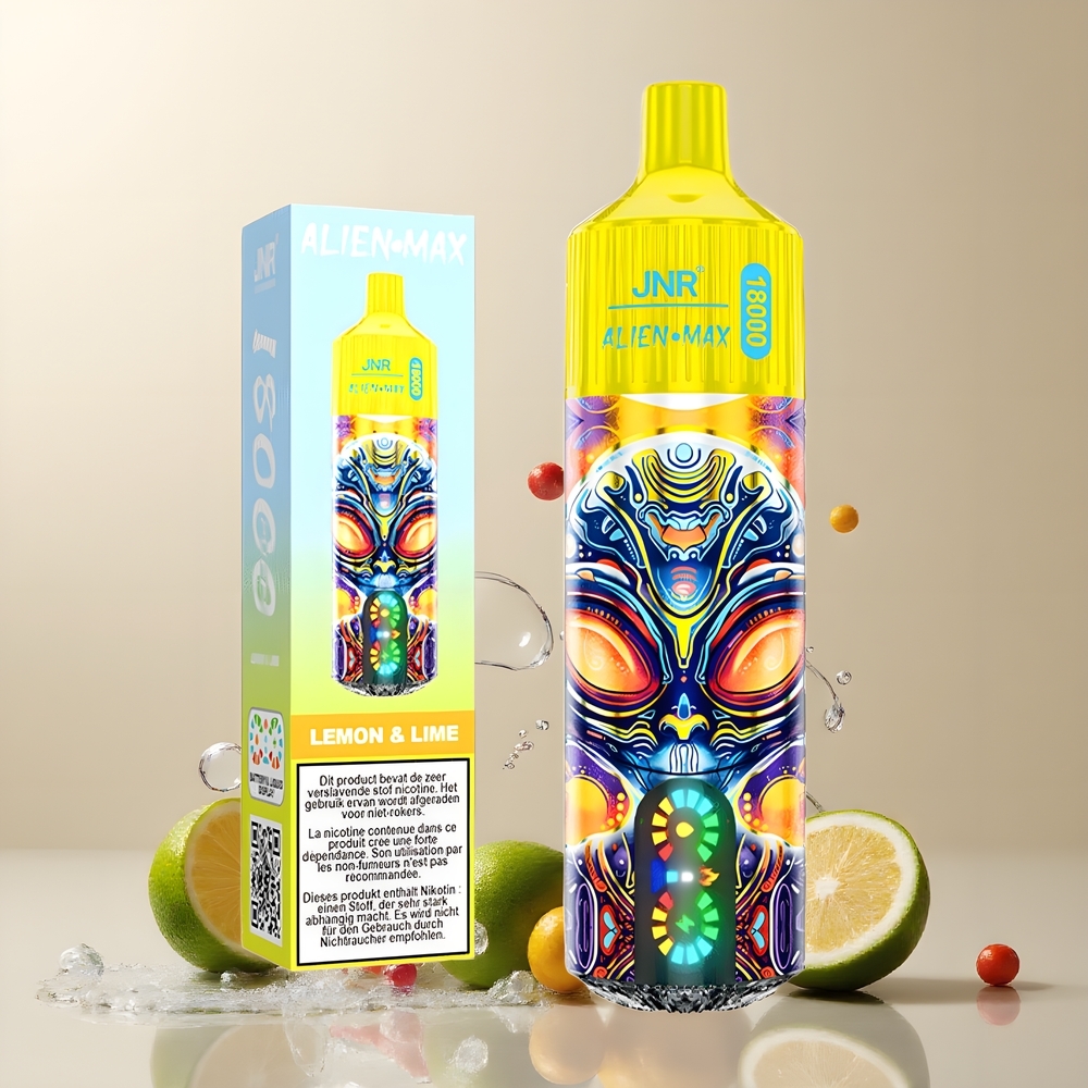 JNR Alien Max 18000 Puffs grossister Sverige – Smart LED Display Dual Mesh Coil 20 Smaker 850mAh Battery Type-C Laddning