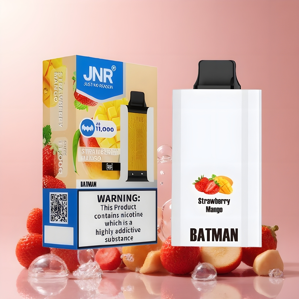 JNR BATMAN 11000 Puffs 850mAh 20ml Dual Mesh Coil Type-C grossister Sverige Jordgubb och mango