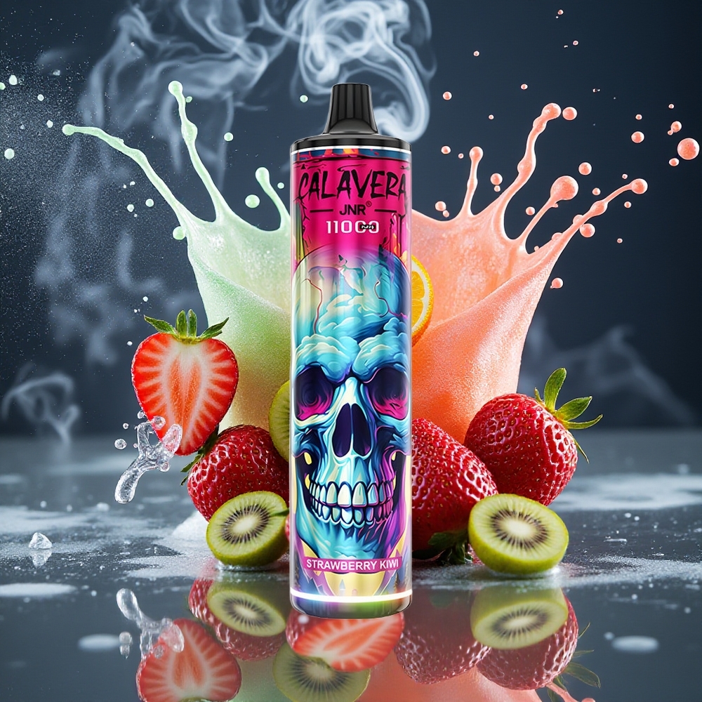 JNR Calavera 11000 Puffs Disposable Vape med Type-C laddning 850 mAh batteri 21ml e-vätska grossister Sverige Jordgubbskiwi