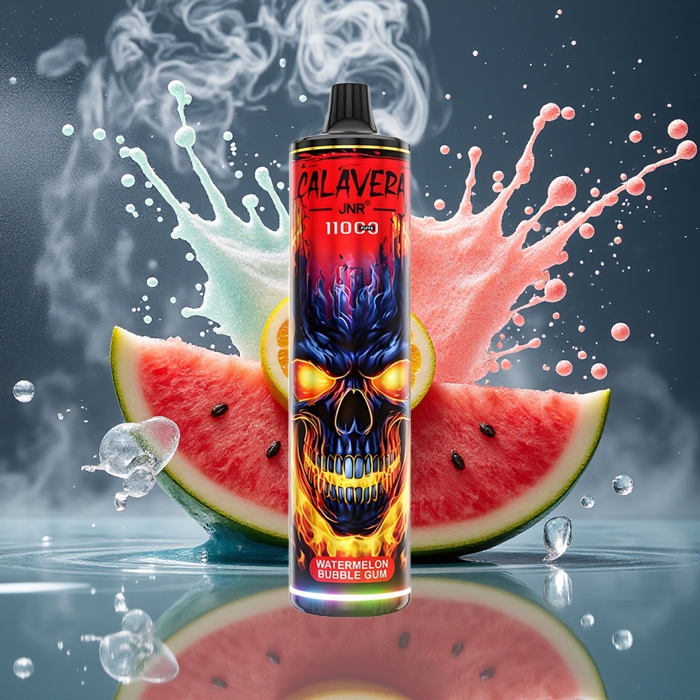 JNR Calavera 11000 Puffs Disposable Vape med Type-C-laddning 850 mAh batteri 21ml e-vätska grossister Sverige Vattenmelon Bubble Gum
