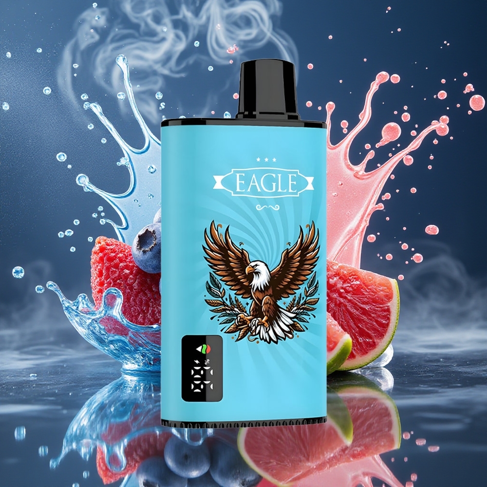 JNR EAGLE Smart 23000 Puffs Disposable Vape med Digital Skärm 10ohm Mesh Coil  Justerbar Luftflöde – grossister Sverige Blåbärsglass