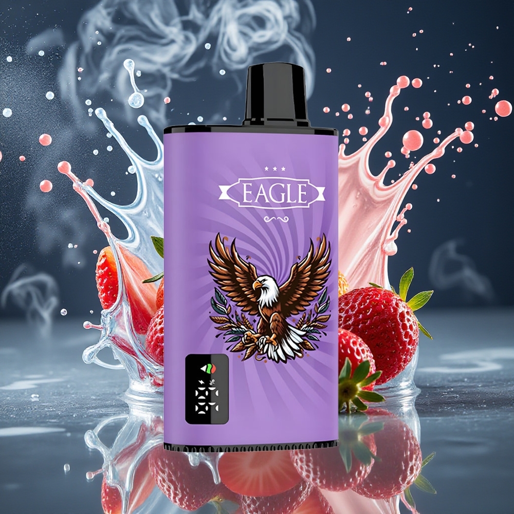 JNR EAGLE Smart 23000 Puffs Disposable Vape med Digital Skärm 10ohm Mesh Coil  Justerbar Luftflöde – grossister Sverige Jordgubbsglass