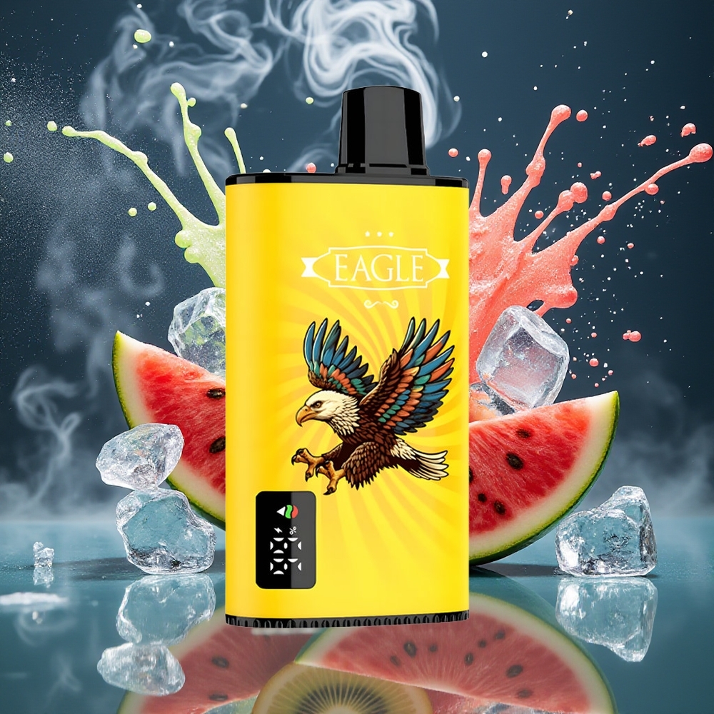 JNR EAGLE Smart 23000 Puffs Disposable Vape med Digital Skärm 10ohm Mesh Coil  Justerbar Luftflöde – grossister Sverige Kiwi Vattenmelonglass