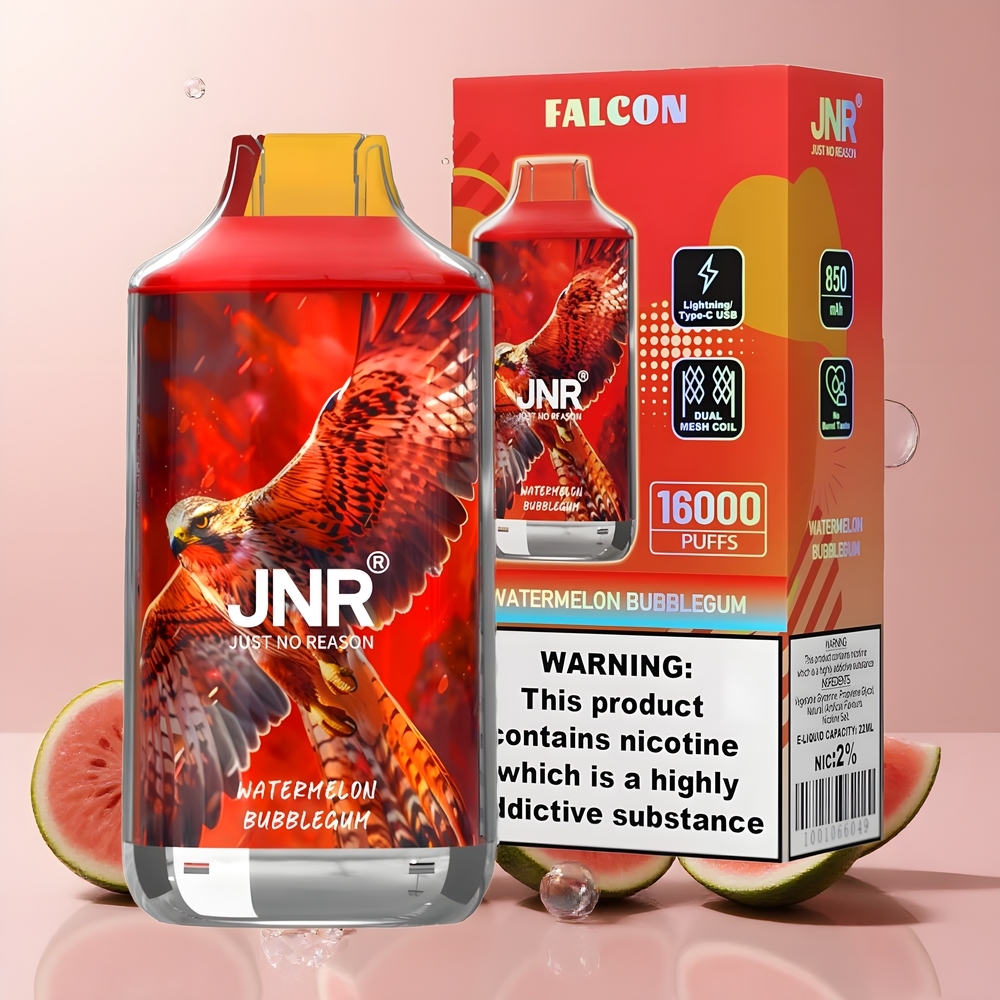 JNR Falcon 16000 Puffs Grossister Sverige - 850mAh 22ml Dual Mesh Coil Smart LED Display 02 Nikotin