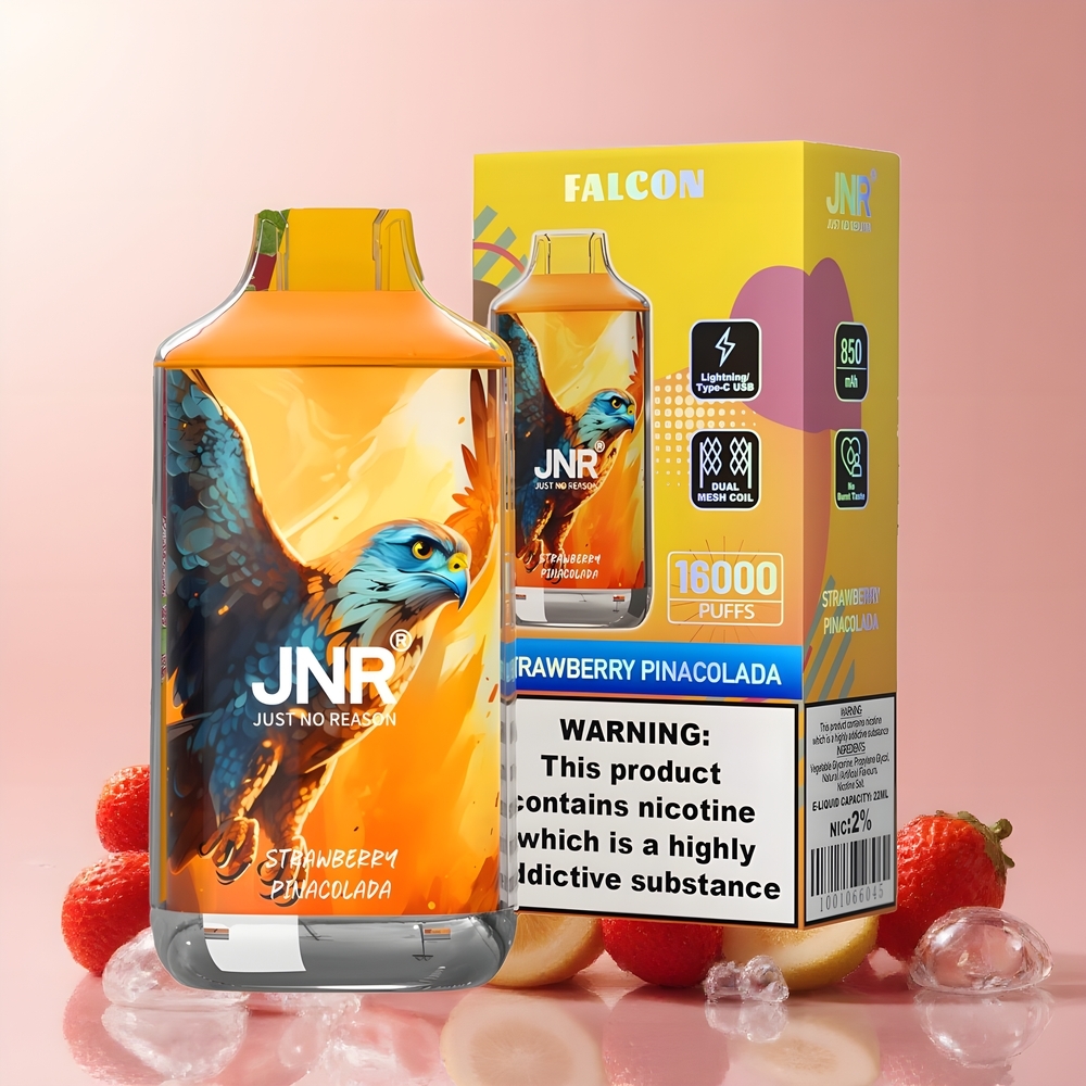 JNR Falcon 16000 Puffs grossister Sverige - 850 mAh 22ml Dual Mesh Coil Type C  Lightning Smart LED Display Nikotinhalt 02