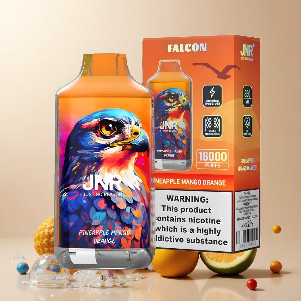 JNR Falcon 16000 Puffs grossister Sverige – 850 mAh 22ml Dual Mesh Coil Smart LED Display 02