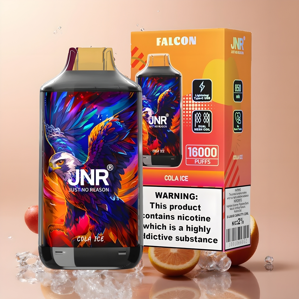 JNR Falcon 16000 Puffs med Dual Mesh Coil Smart LED Display  22ml E-liquid grossister Sverige