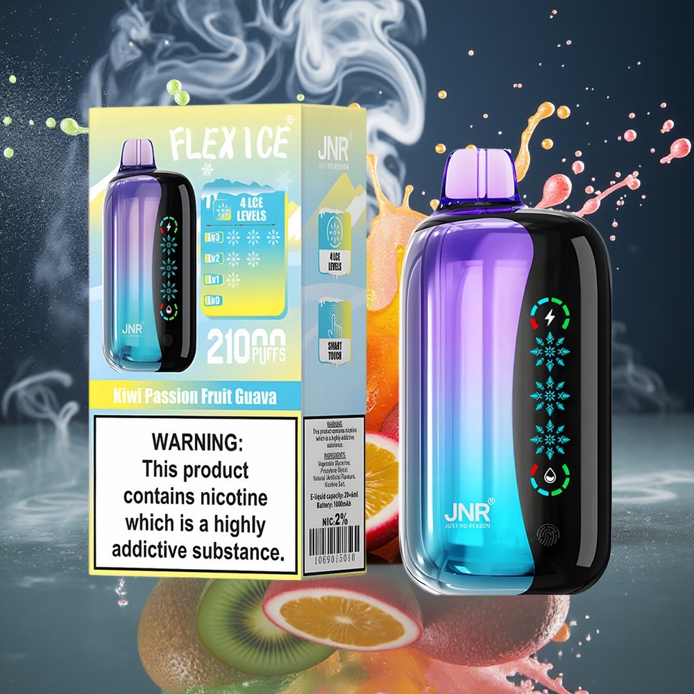 JNR Flex Ice 21000 Puffs Disposable Vape – Justerbar Is 26ml E-liquid Anpassningsbar Luftflöde Touch Screen grossister Sverige