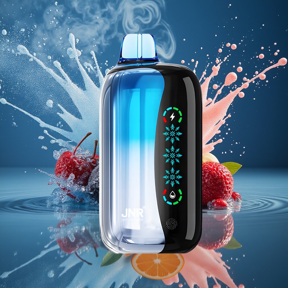 JNR Flex Ice 21000 Puffs Grossister Sverige – Justerbar Kyla 26ml E-vätska 1000mAh Batteri Typ-C Laddning Blå Körsbär Explosion