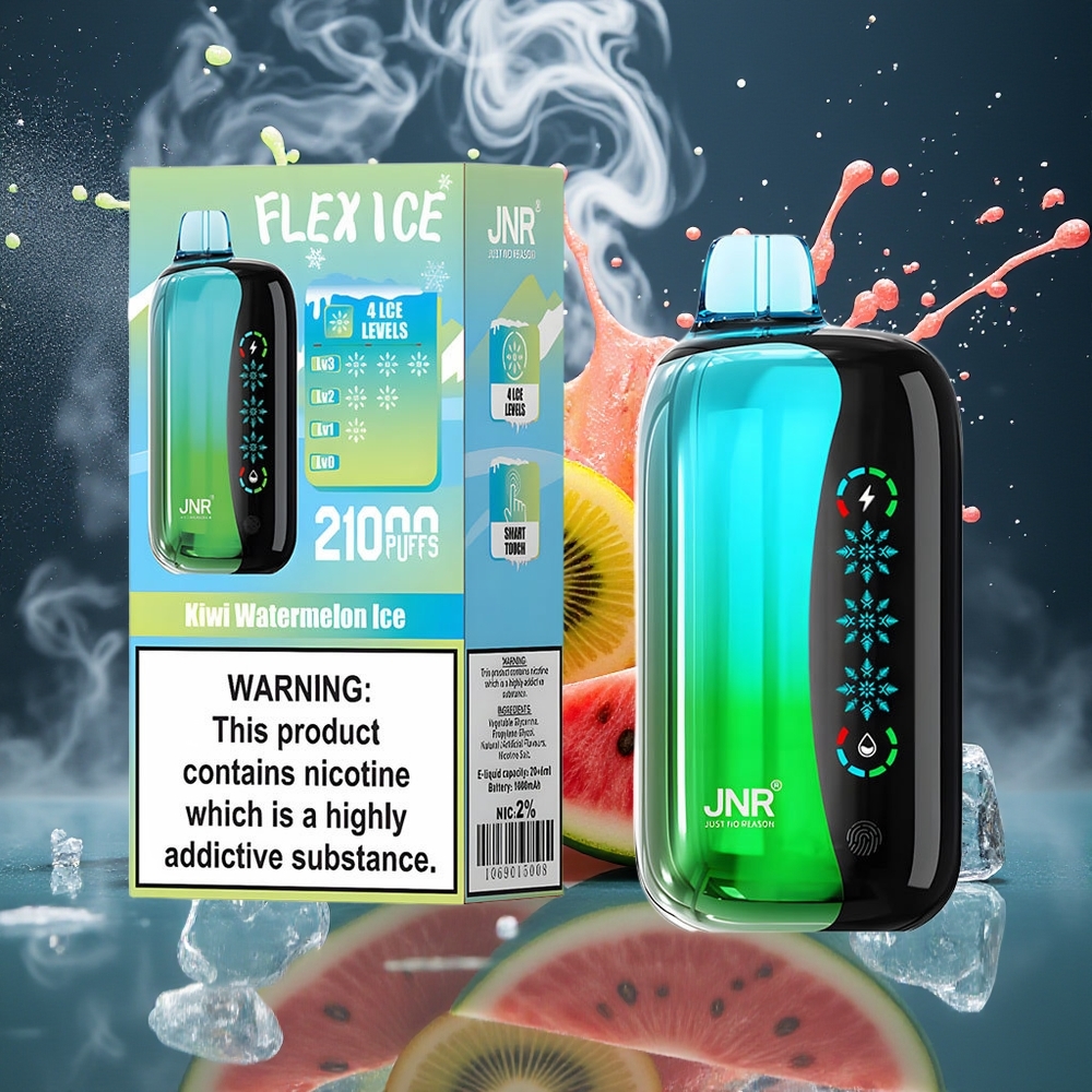 JNR Flex Ice Justerbar 21000 Puffs Grossister Sverige Disposable Vape med 26ml E-vätska Anpassningsbar Luftflöde  Touchskärm