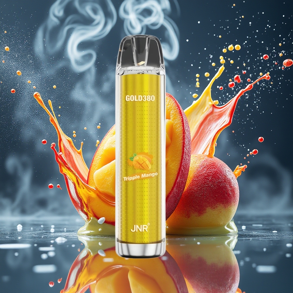 JNR Glod380 6000 Puffs 13ml 1500mAh Disposable Vape Grossister Sverige Trippel Mango