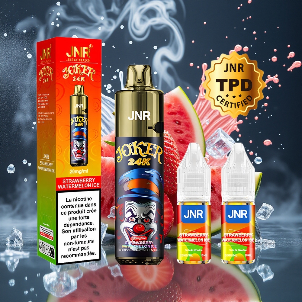 JNR Joker 24K Puffs Disposable Vape Grossister Sverige – 24000 Puffar 2+10ml Fyllningsbar Pod 800mAh Batteri Typ-C-laddning