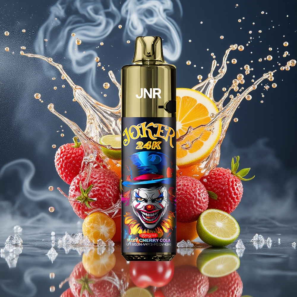 JNR Joker 24K Puffs Disposable Vape Grossister Sverige – 24000 Puffs 800mAh Batteri Sidofyllning Synlig E-vätskenivå Typ-C-laddning