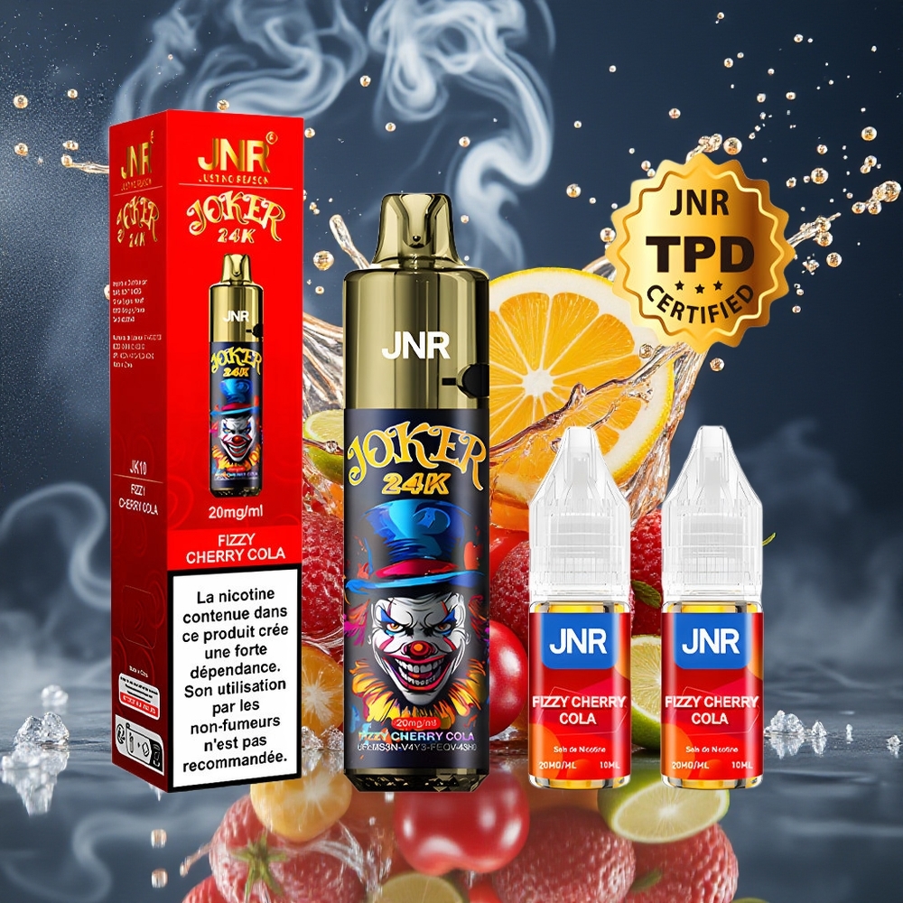 JNR Joker 24K Puffs Disposable Vape Grossister Sverige – 24000 Puffs 800mAh Batteri Sidofyllning Synlig E-vätskenivå Typ-C-laddning