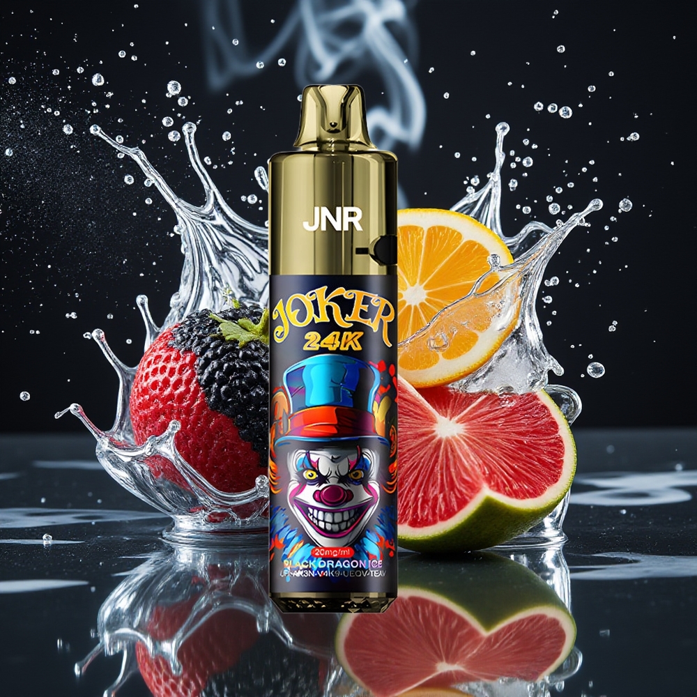 JNR Joker 24K Puffs Disposable Vape Grossister Sverige – 800mAh Batteri 2+10ml Fyllningsbar Pod Synlig E-vätskenivå Typ-C-laddning