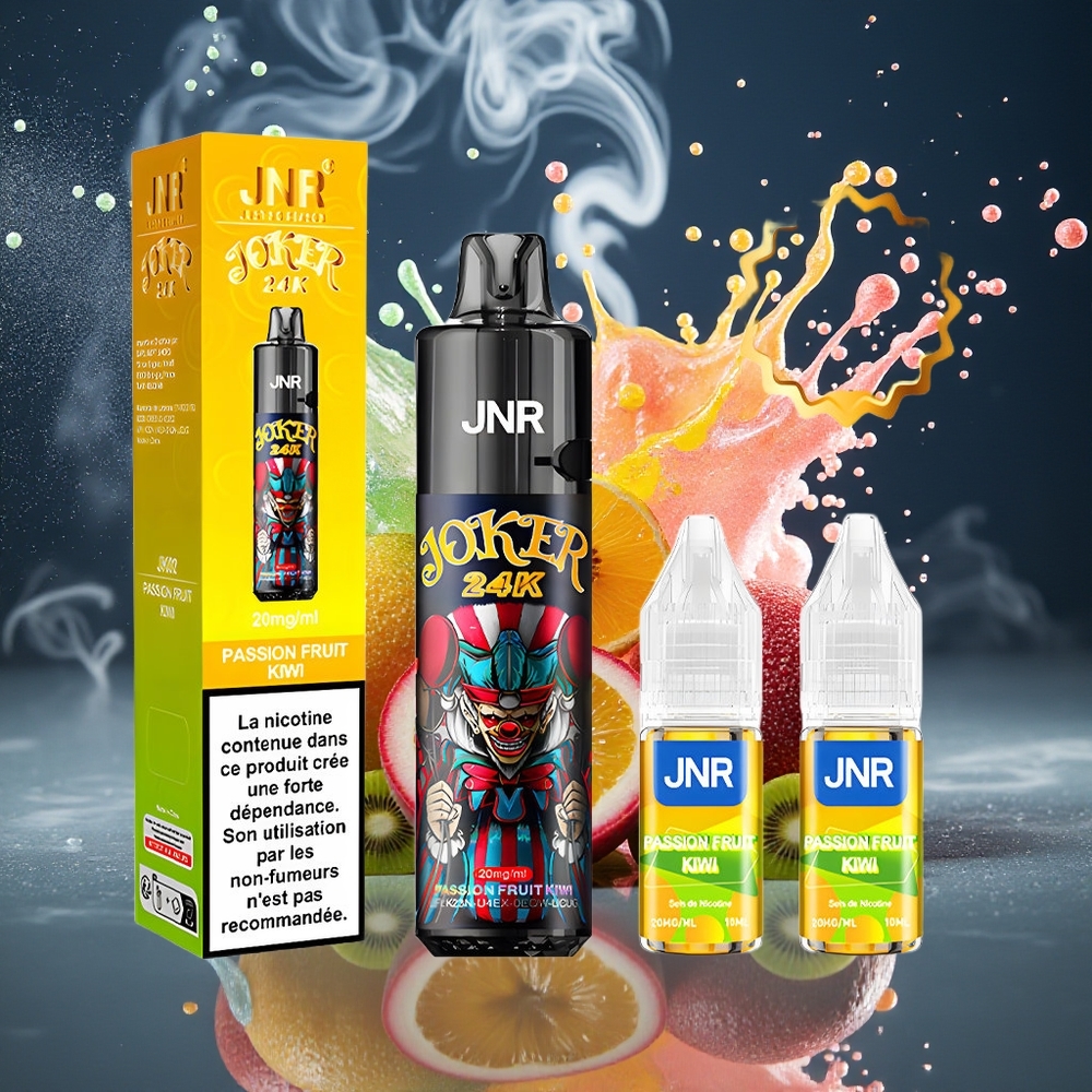 JNR Joker 24K Puffs Grossister Sverige – 2+10ml Fyllningsbar Pod 800mAh Batteri Typ-C-laddning 24000 Puff 2 Nikotin