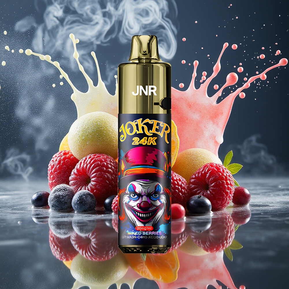 JNR Joker 24K Puffs Grossister Sverige – 24000 Puffs 2+10ml Fyllbar Pod Sidofyllningsdesign Synlig E-vätskenivå 800mAh Batteri Typ-C-laddning
