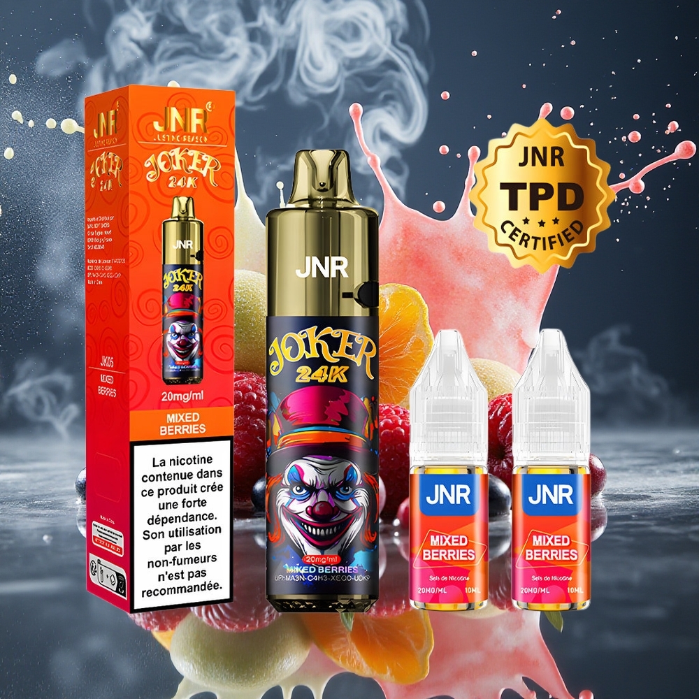 JNR Joker 24K Puffs Grossister Sverige – 24000 Puffs 2+10ml Fyllbar Pod Sidofyllningsdesign Synlig E-vätskenivå 800mAh Batteri Typ-C-laddning