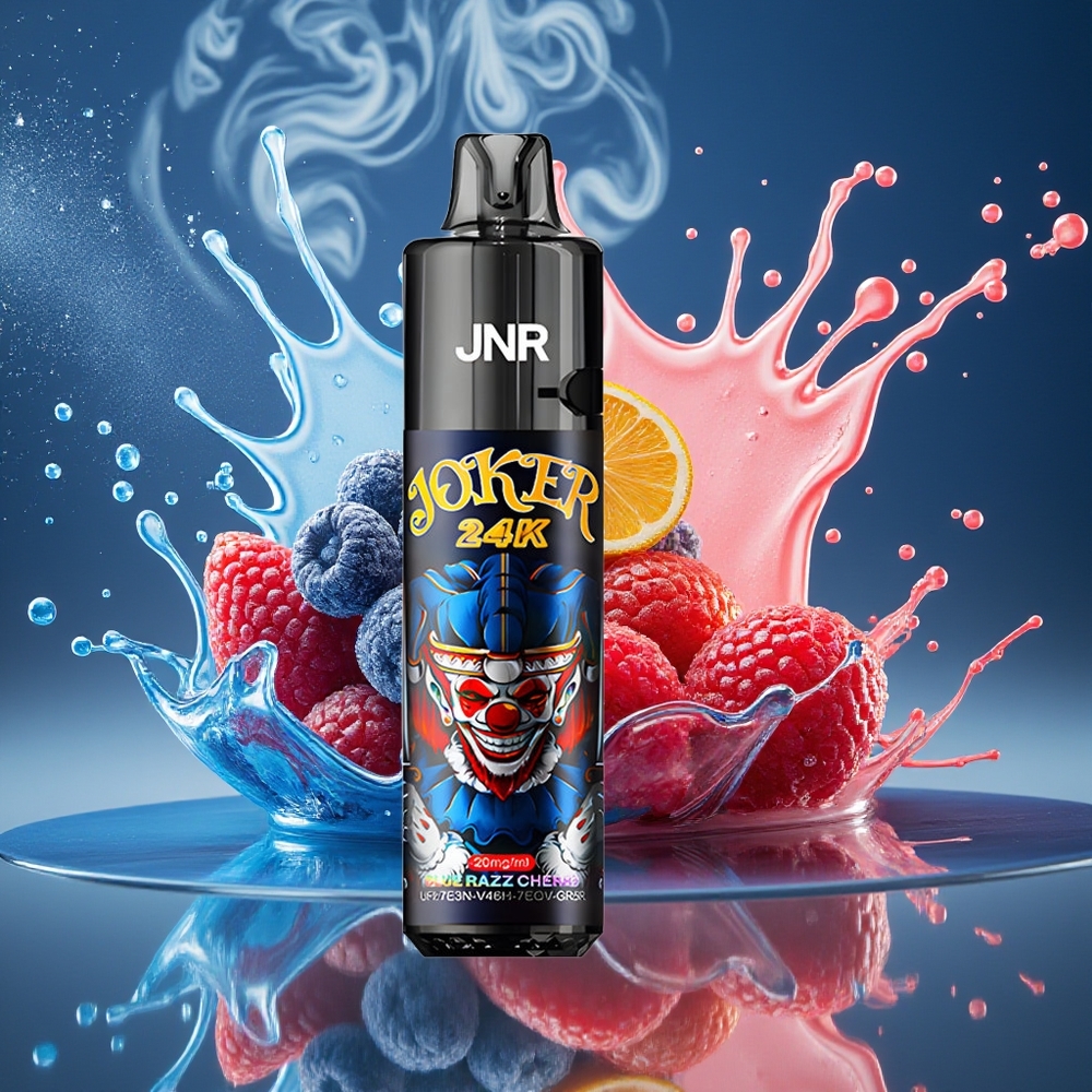 JNR Joker 24K Puffs Grossister Sverige – 800mAh Batteri 2+10ml Fyllbar Pod Sidofyllning Synlig E-vätskenivå Typ-C Laddning