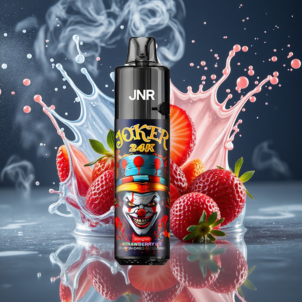 JNR Joker 24K Puffs Grossister Sverige – 800mAh Batteri 2+10ml Refillable Pod Synlig E-vätskenivå Typ-C-laddning