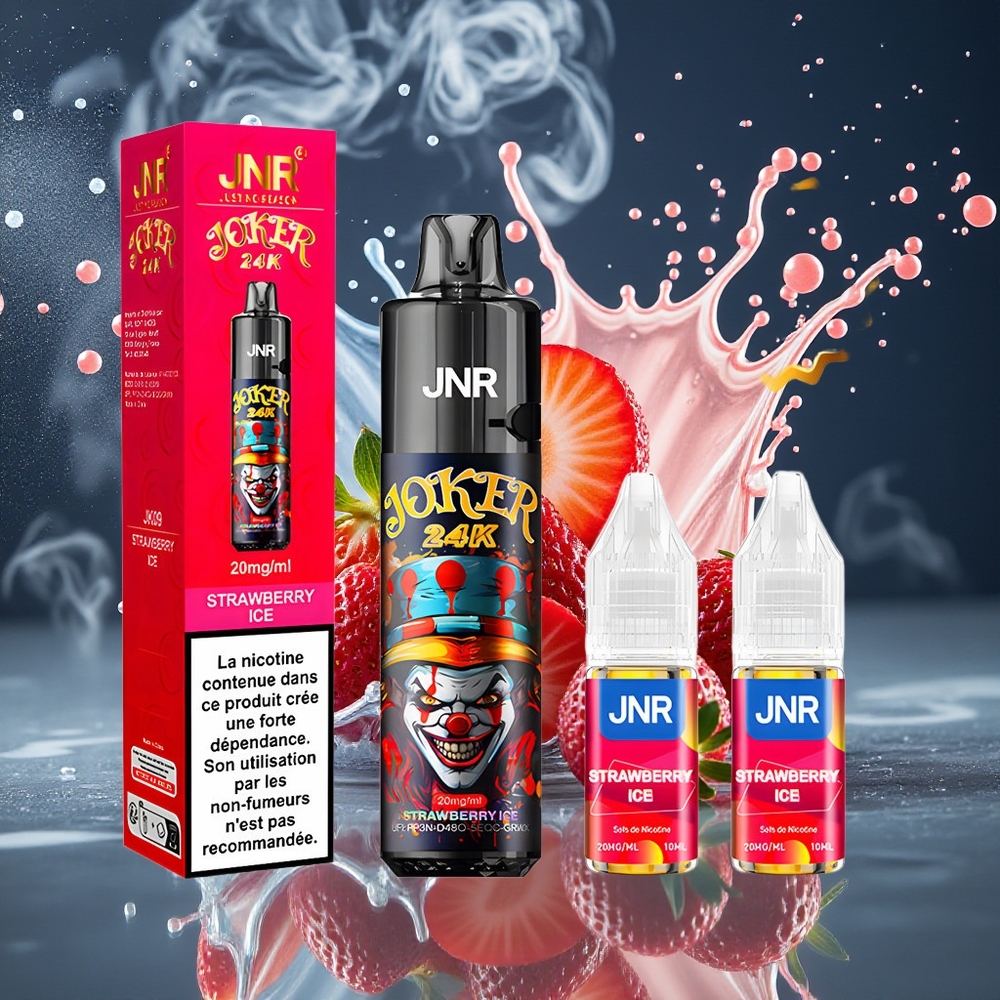 JNR Joker 24K Puffs Grossister Sverige – 800mAh Batteri 2+10ml Refillable Pod Synlig E-vätskenivå Typ-C-laddning