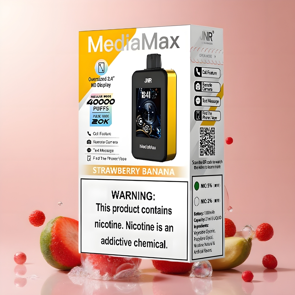 JNR MediaMax 40000 Puffs Grossister Sverige med 21mL E-liquid 1000mAh Batteri  Type-C Laddning