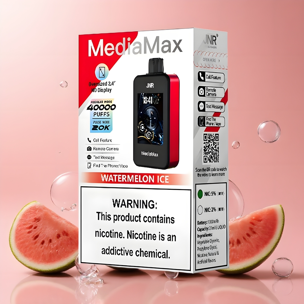 JNR MediaMax 40000 Puffs grossister Sverige med 21mL e-vätska 1000mAh batteri  Type-C Quick Charge