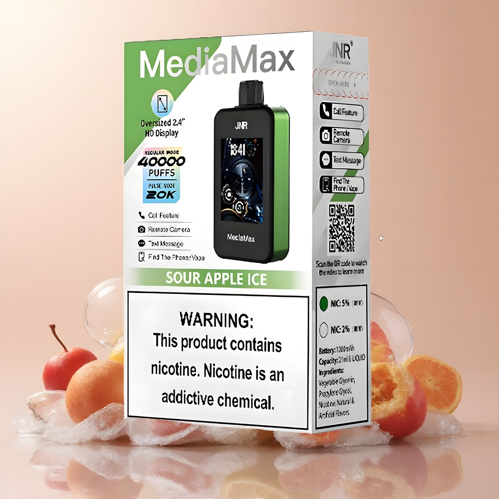 JNR MediaMax 40000 Puffs grossister Sverige – 21mL E-liquid 1000mAh Batteri Dual Mesh Coil Type-C Laddning