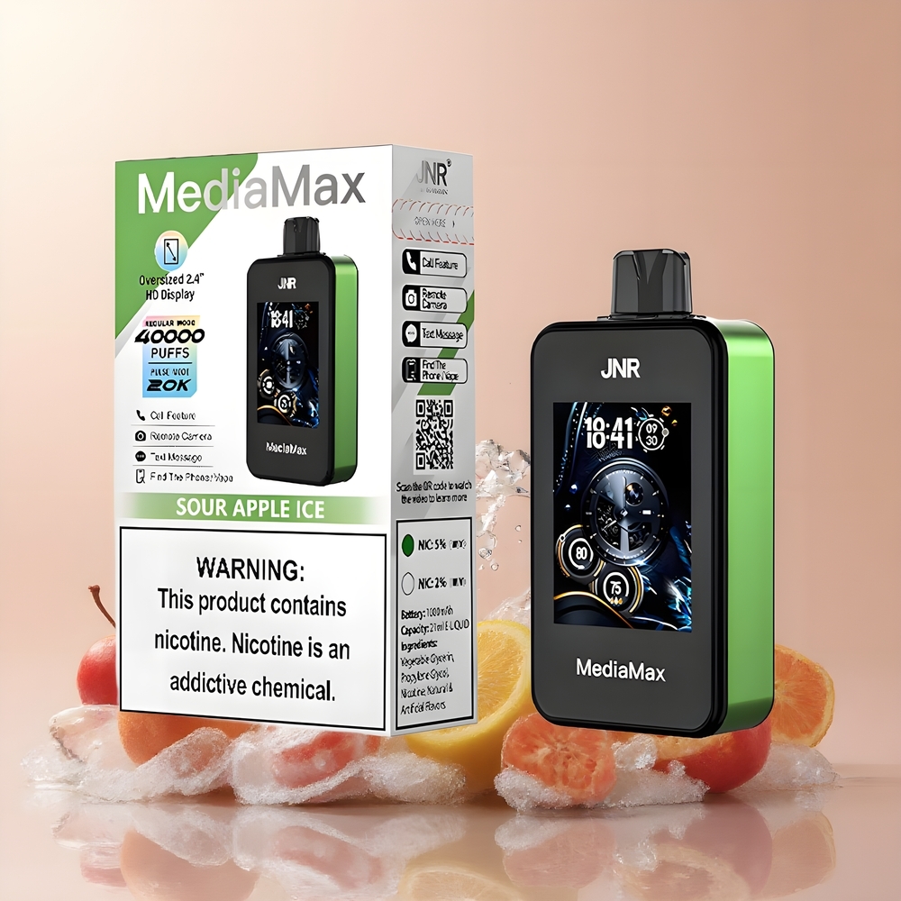 JNR MediaMax 40000 Puffs grossister Sverige – 21mL E-liquid 1000mAh Batteri Dual Mesh Coil Type-C Laddning