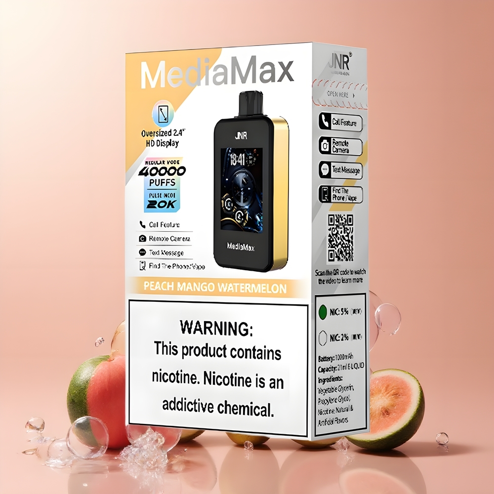 JNR MediaMax 40000 Puffs grossister Sverige – 21mL E-liquid 1000mAh Battery Type-C Laddning Dual Mesh Coil