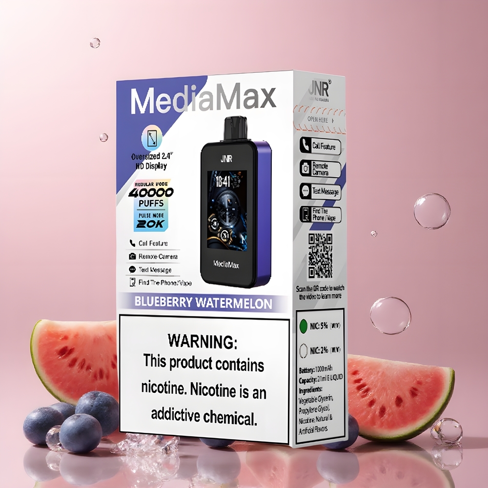 JNR MediaMax 40000 Puffs grossister Sverige – 21mL E-liquid 1000mAh Dual Mesh Coil Type-C Laddning
