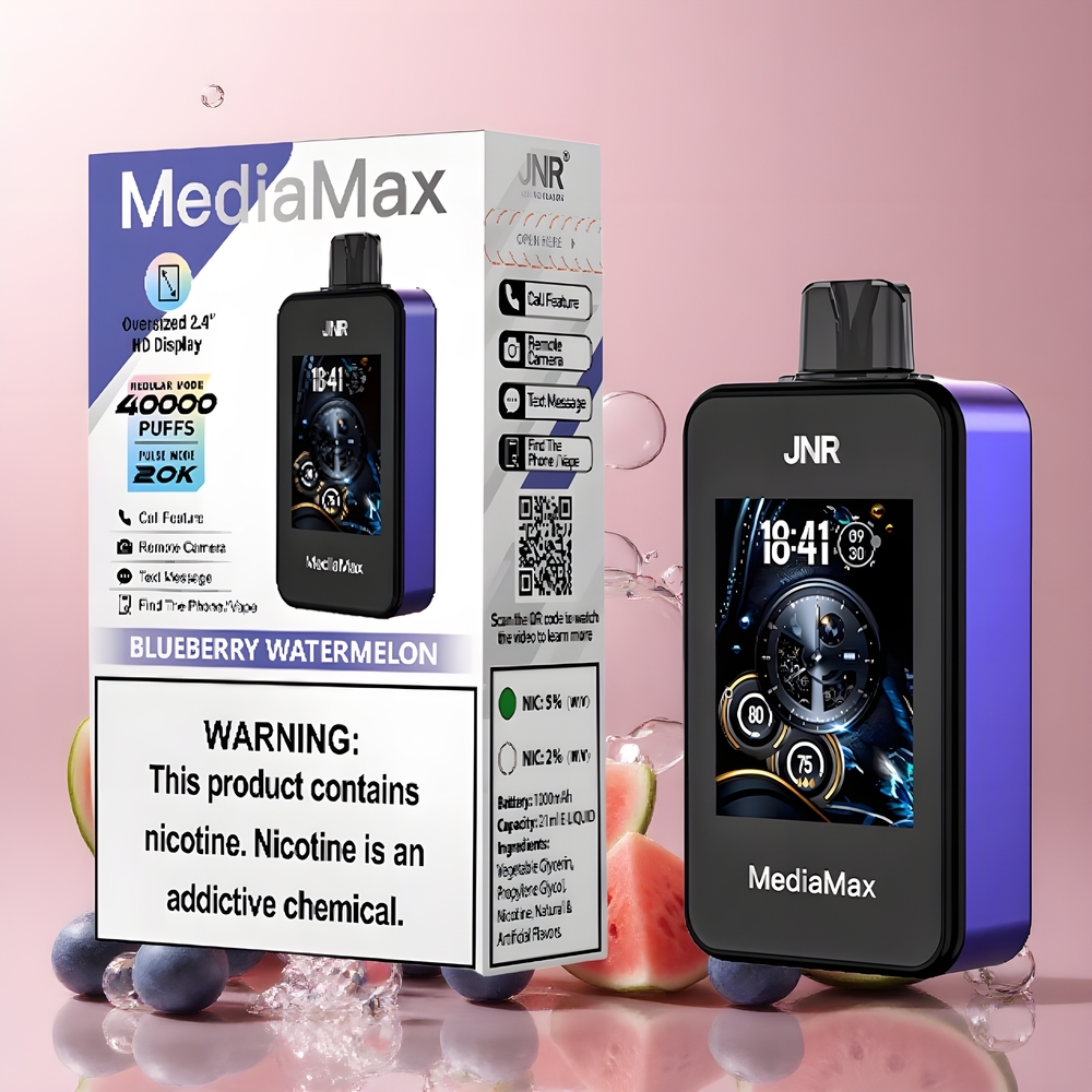 JNR MediaMax 40000 Puffs grossister Sverige – 21mL E-liquid 1000mAh Dual Mesh Coil Type-C Laddning