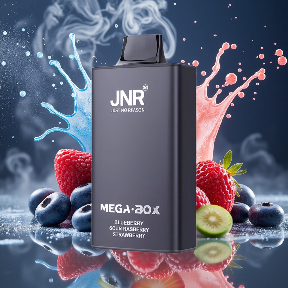 JNR Mega Box 25000 Puffs Grossister Sverige – 30ml E-liquid 850mAh Battery Dual Mesh Coil Type-C Laddning Nikotin 2 Blåbär Sura Hallon Jordgubb