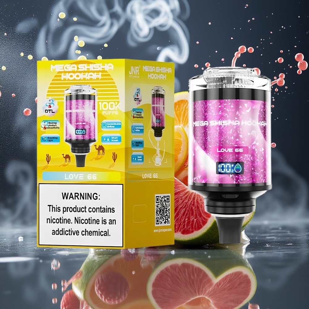 JNR Mega Shisha Hookah Desktop Compatibility 100000 puff 60ml e-Liquid 2200mAh grossister Sverige